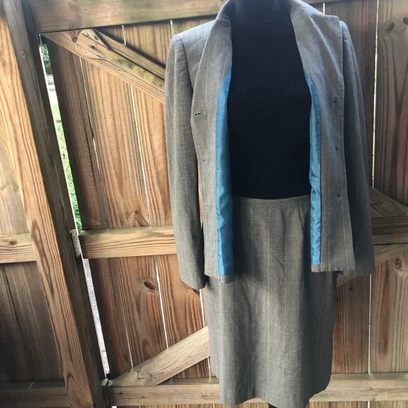 Anne Klein 2 Suits 2 Piece Pencil Skirt & Blazer Jacket Set Size 8